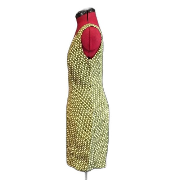 Papillon Dress Women’s Size 6 Green Geometric Sleeveless Sheath - Picture 2 of 9